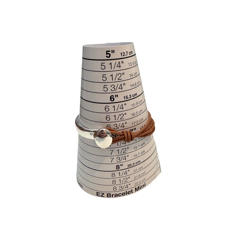 Silver brown silver bracelet Minimalist Simple hook and o bracelet